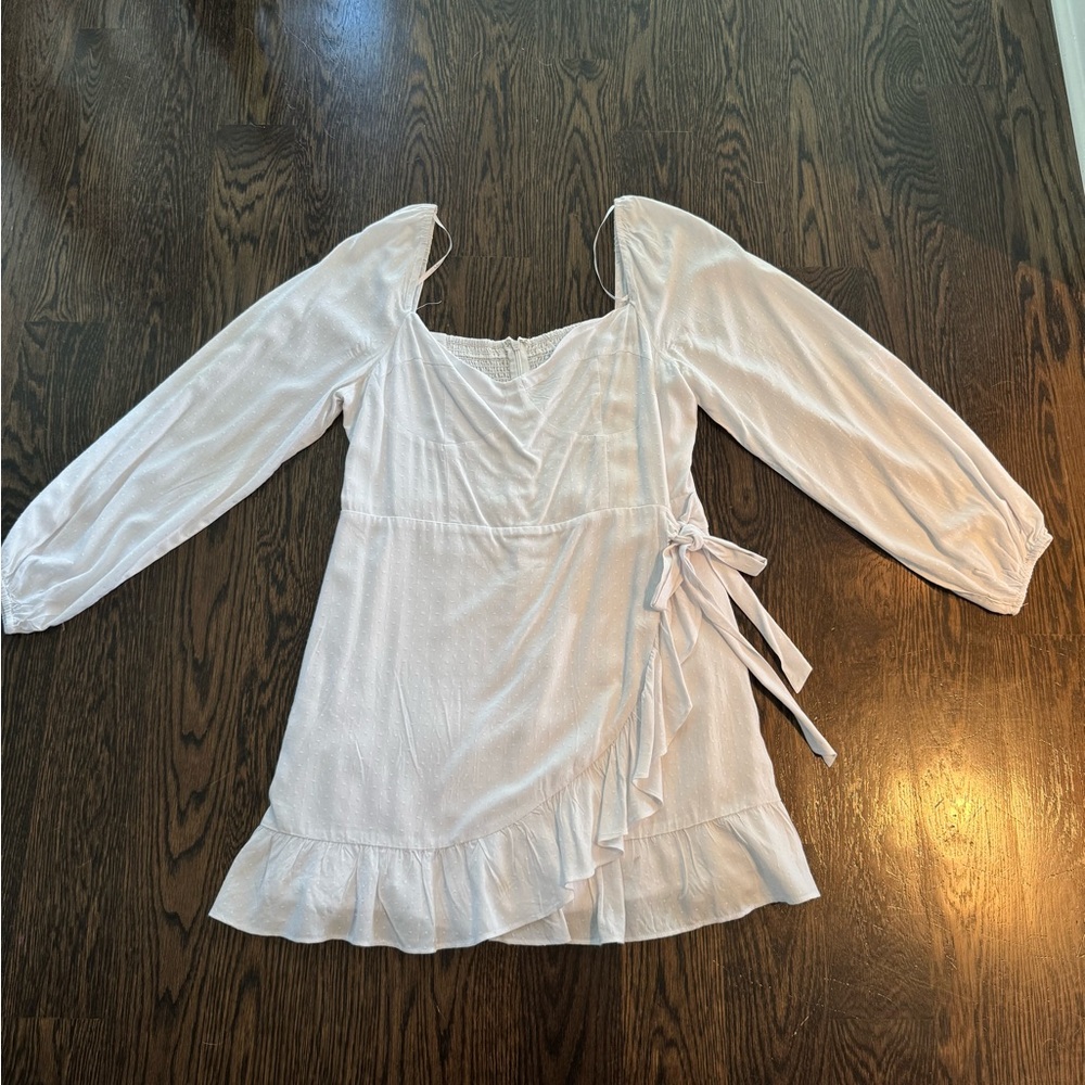 Lulus White Long Sleeve Wrap Dress